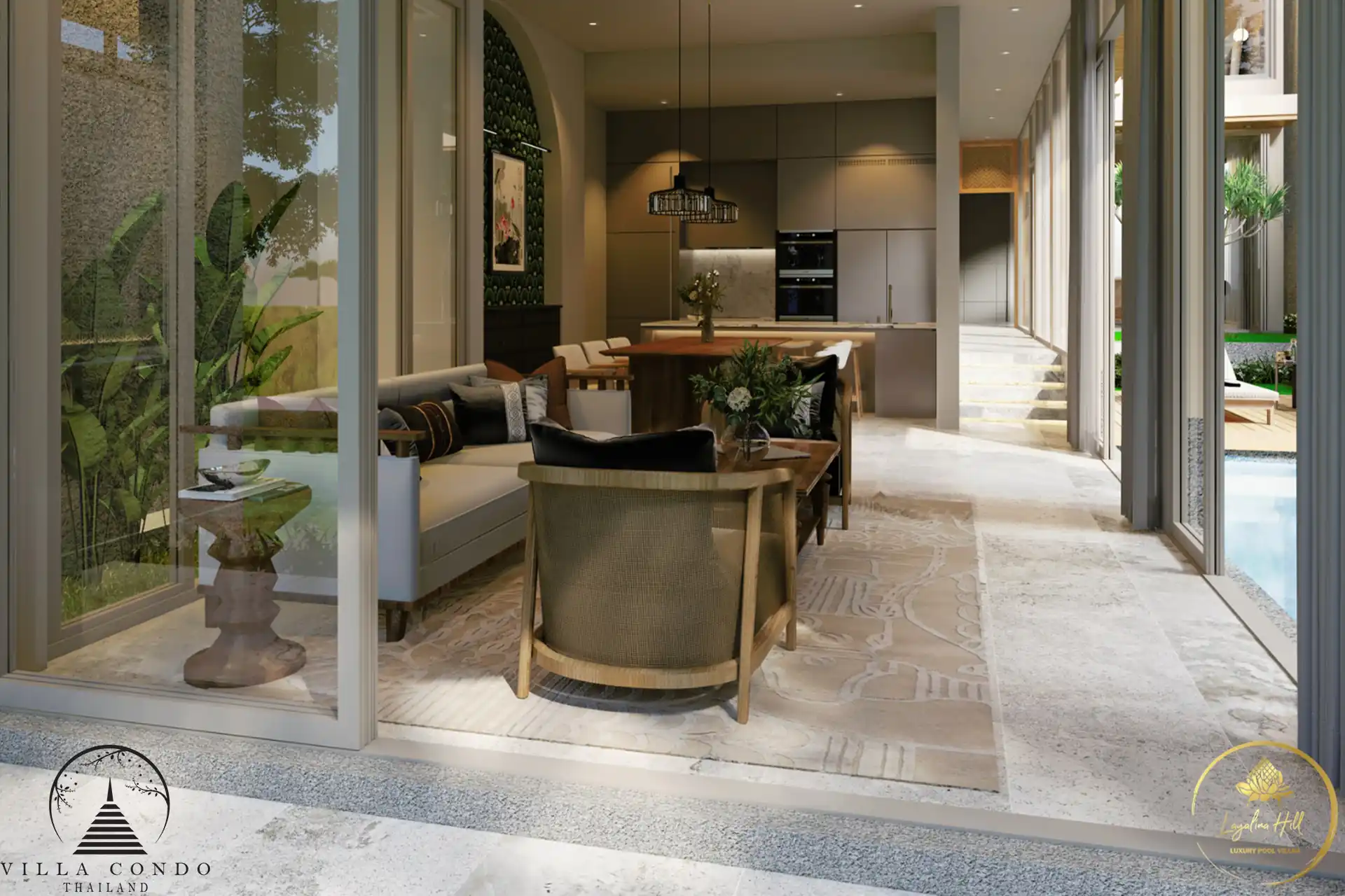 Interior view of Layalina Hill Luxury Pool Villas in Kamala, Phuket