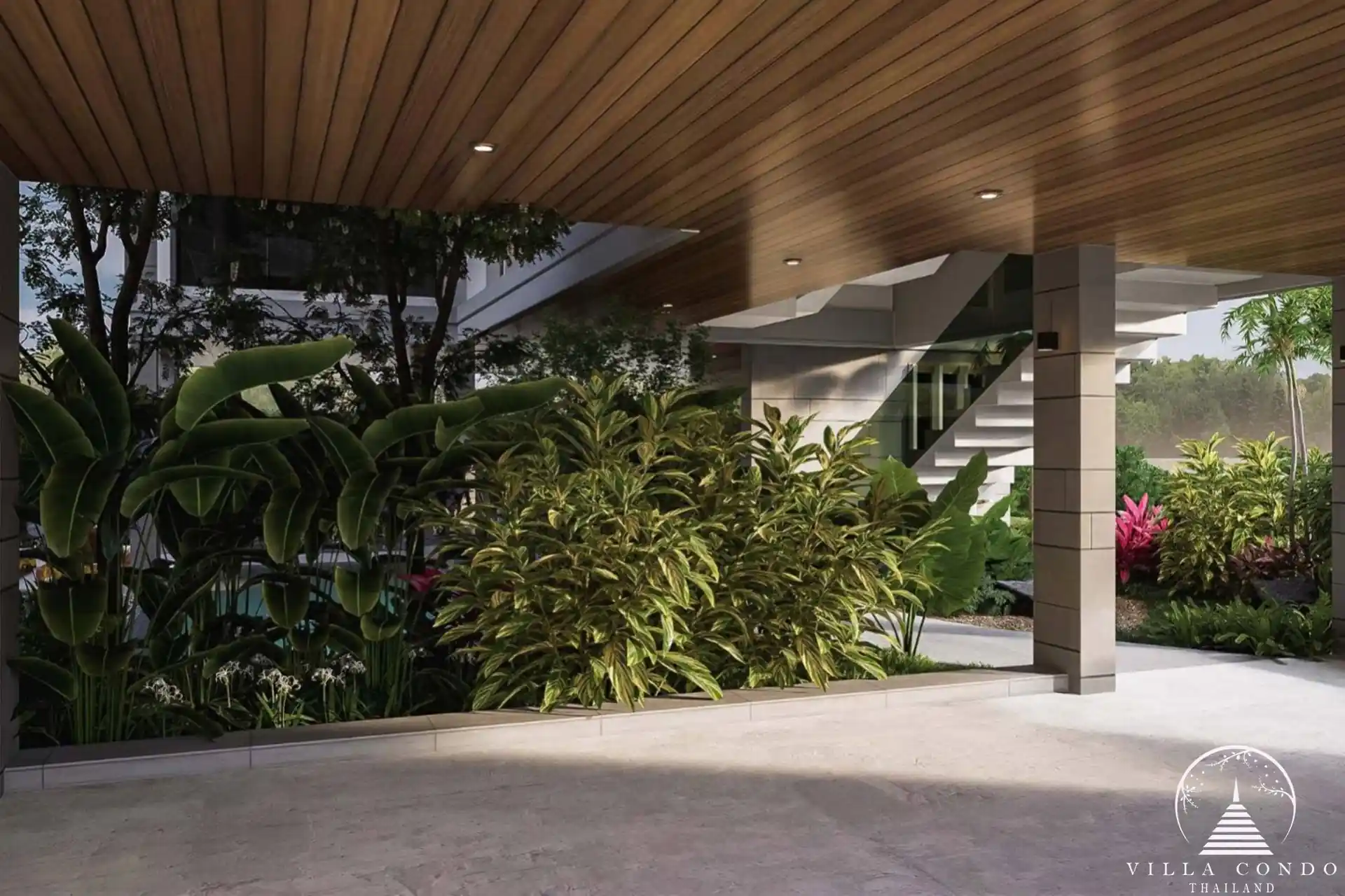 Lush outdoor area at Marquis Estates villa in Phuket