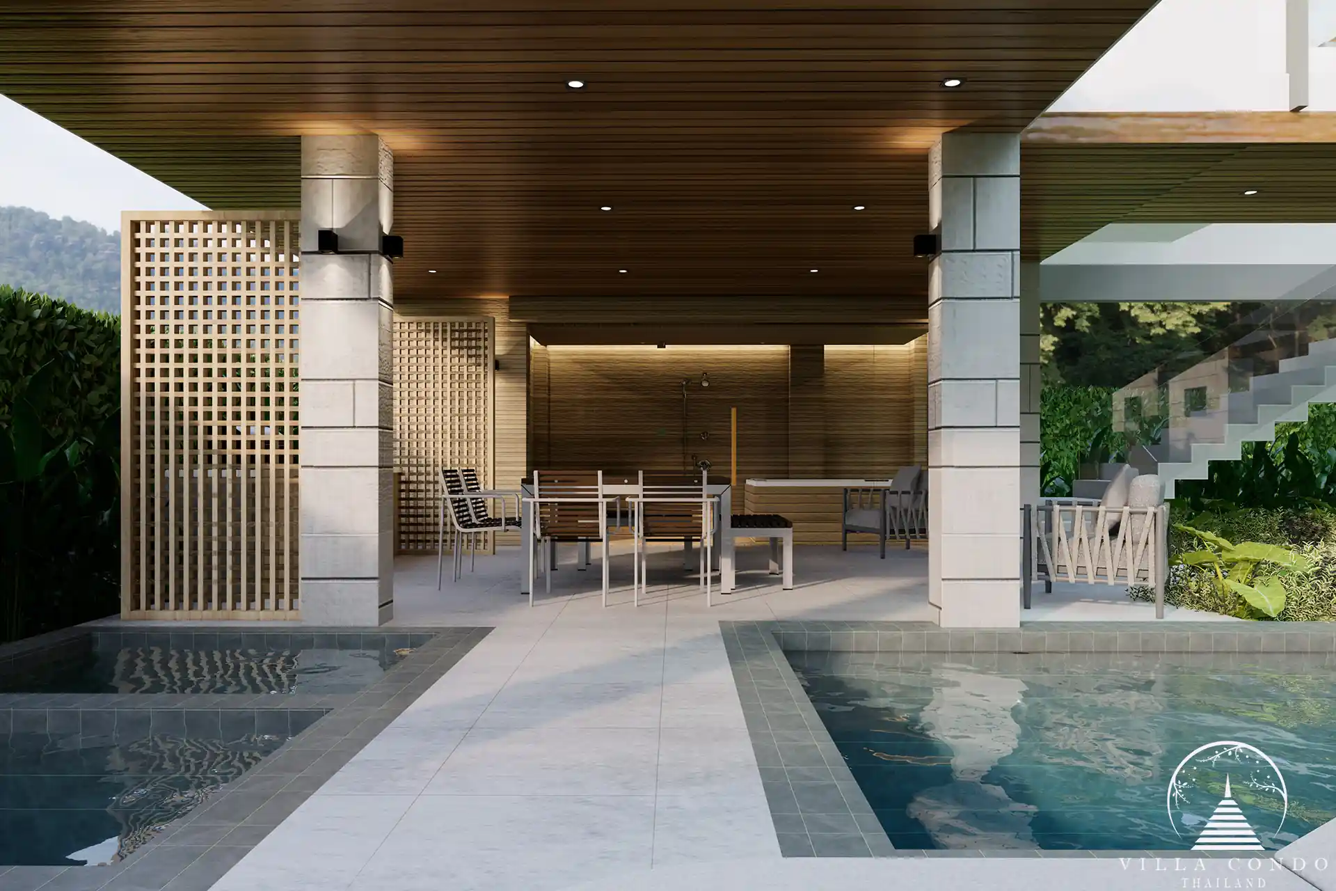 Lush outdoor area at Marquis Estates villa in Phuket