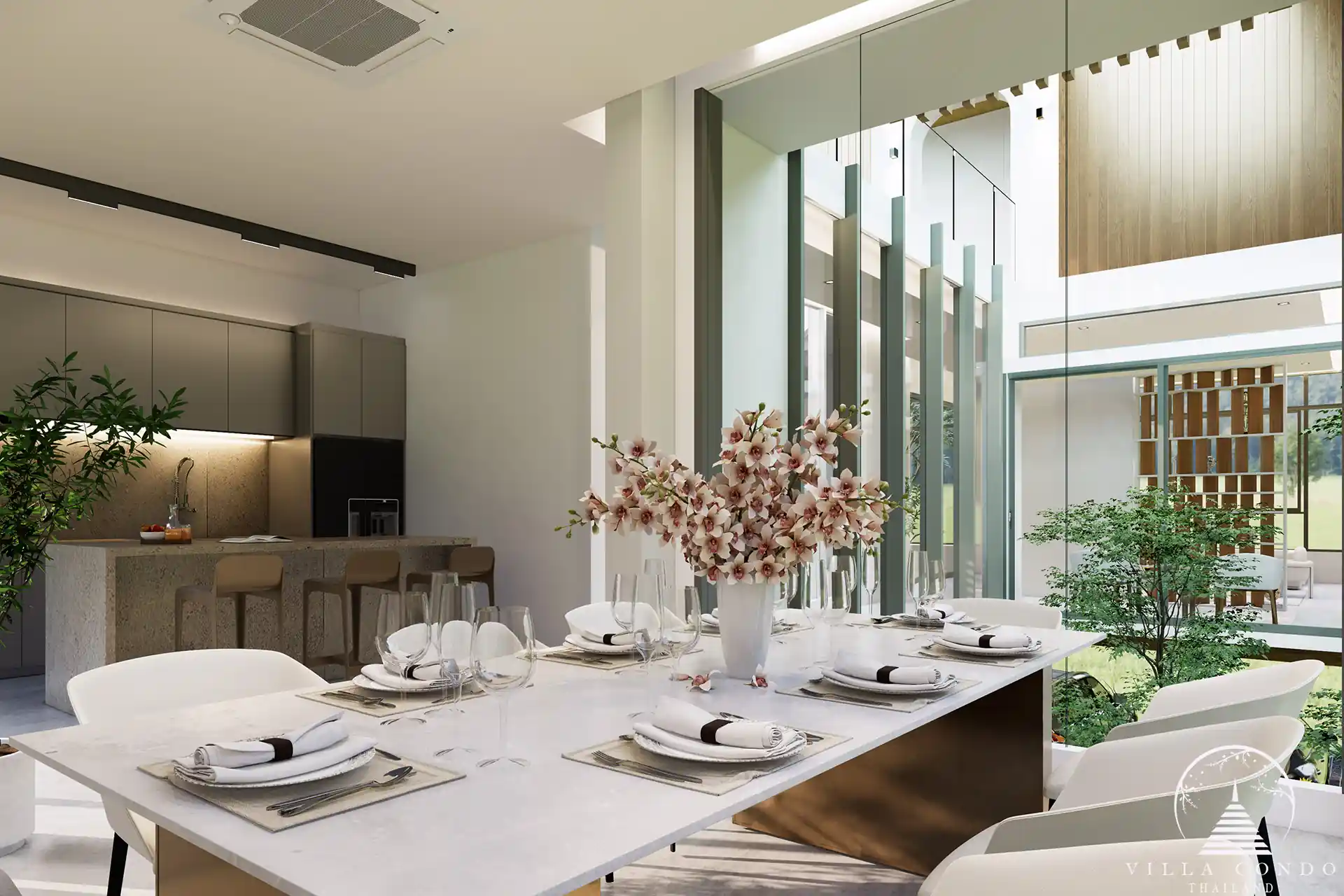 Stylish dining area in a Marquis Estates villa in Phuket