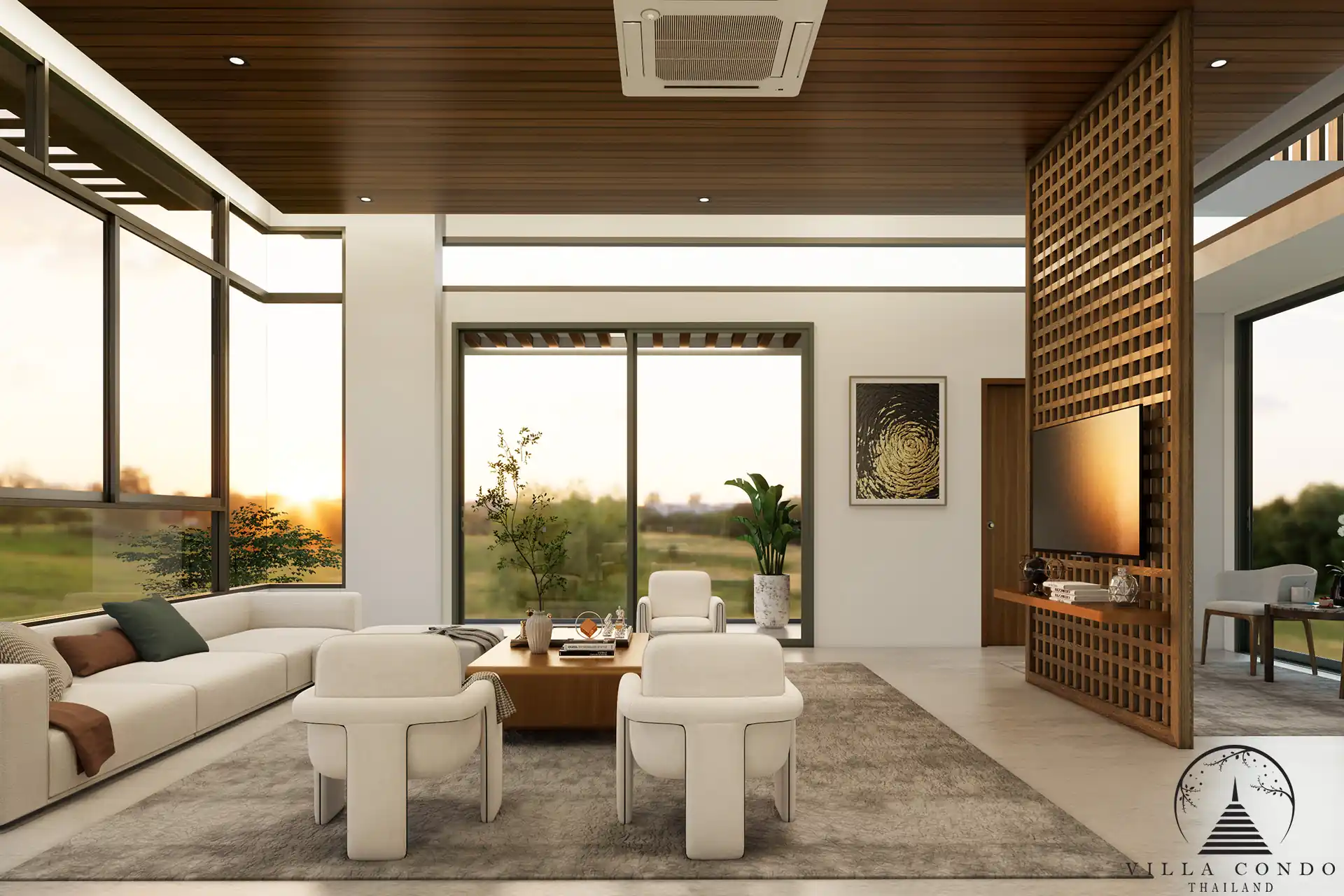 Spacious living area in a Marquis Estates villa in Phuket