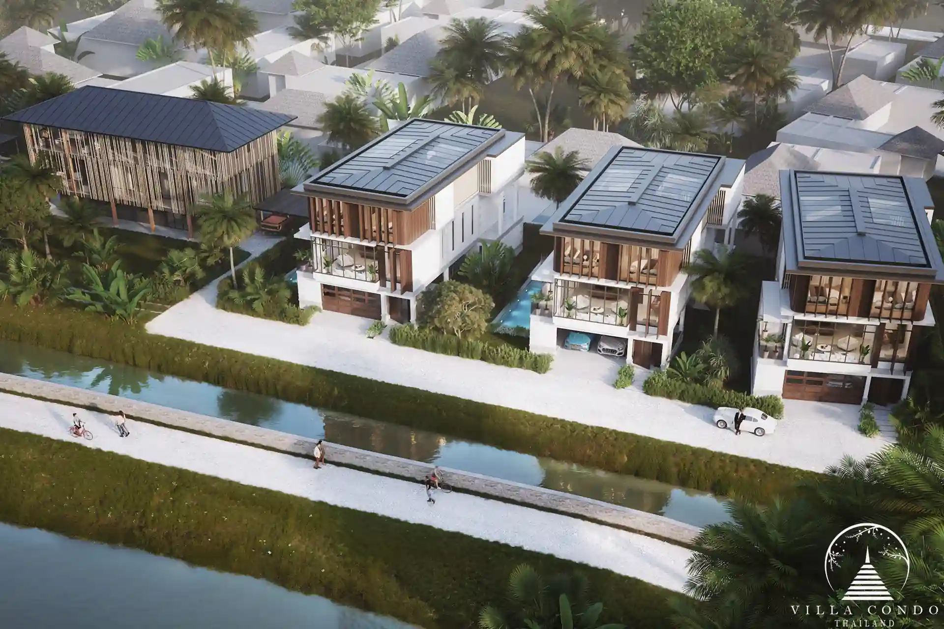 Bird's eye view of Marquis Estates villa development in Phuket