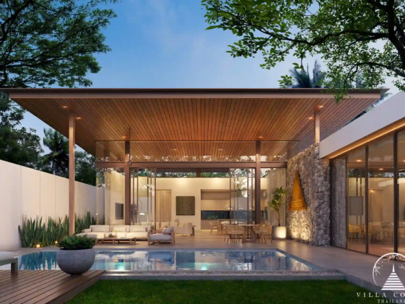 Private swimming pool in Mono Champaca villa