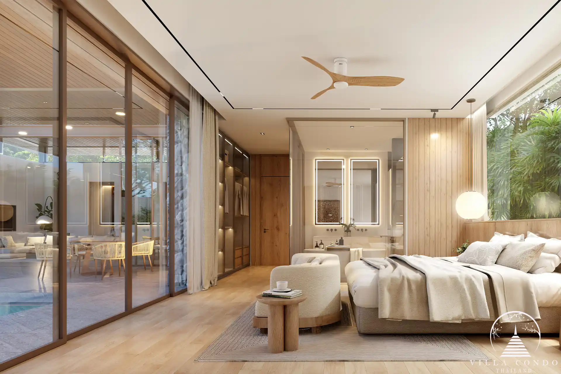 Luxurious master bedroom in Mono Champaca villa