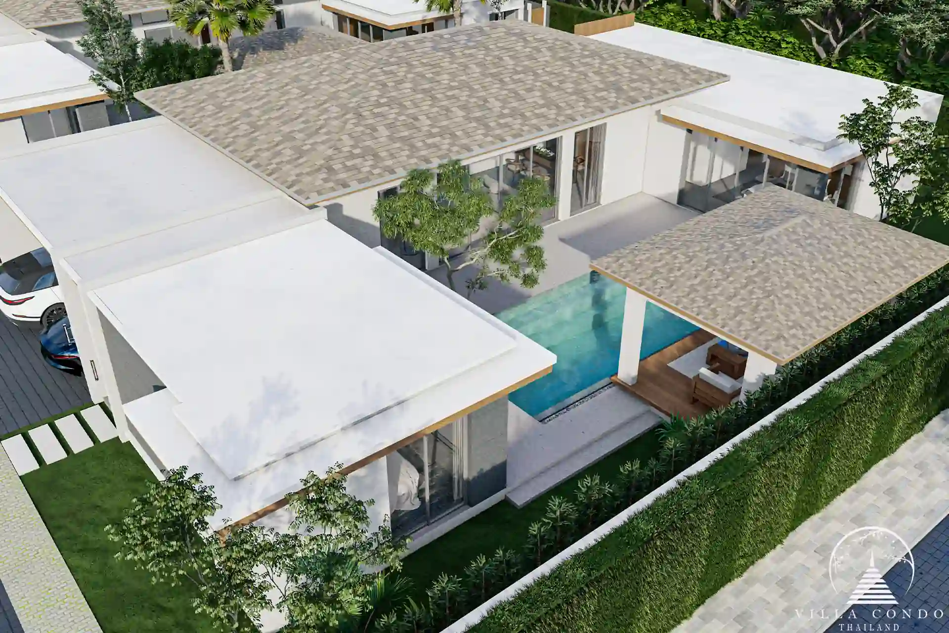 Luxurious exterior of Mouana Breeze Mai Khao villa in Phuket