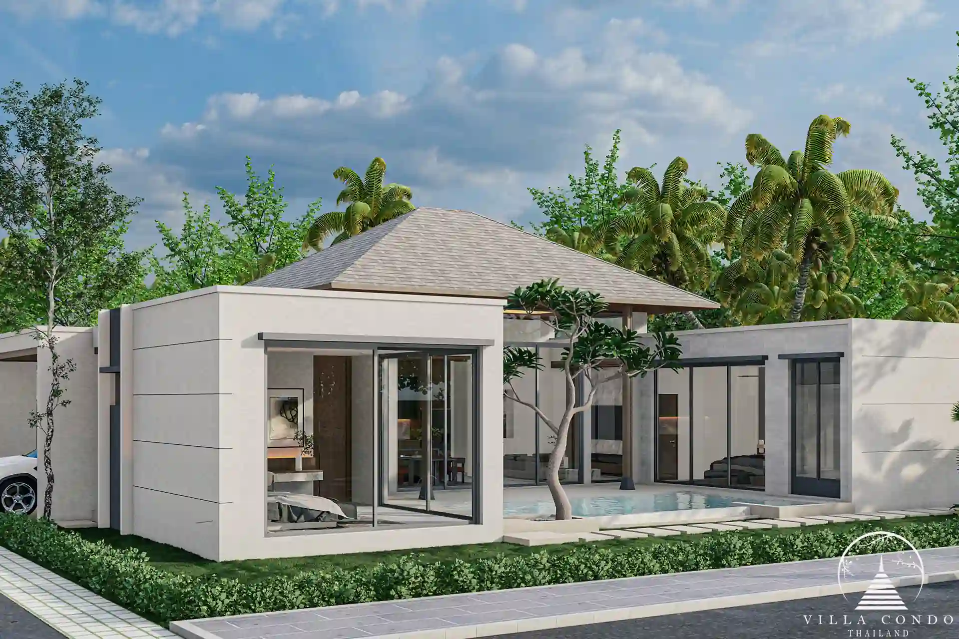 Manicured garden area in Mouana Grande Ko Kaeo villa