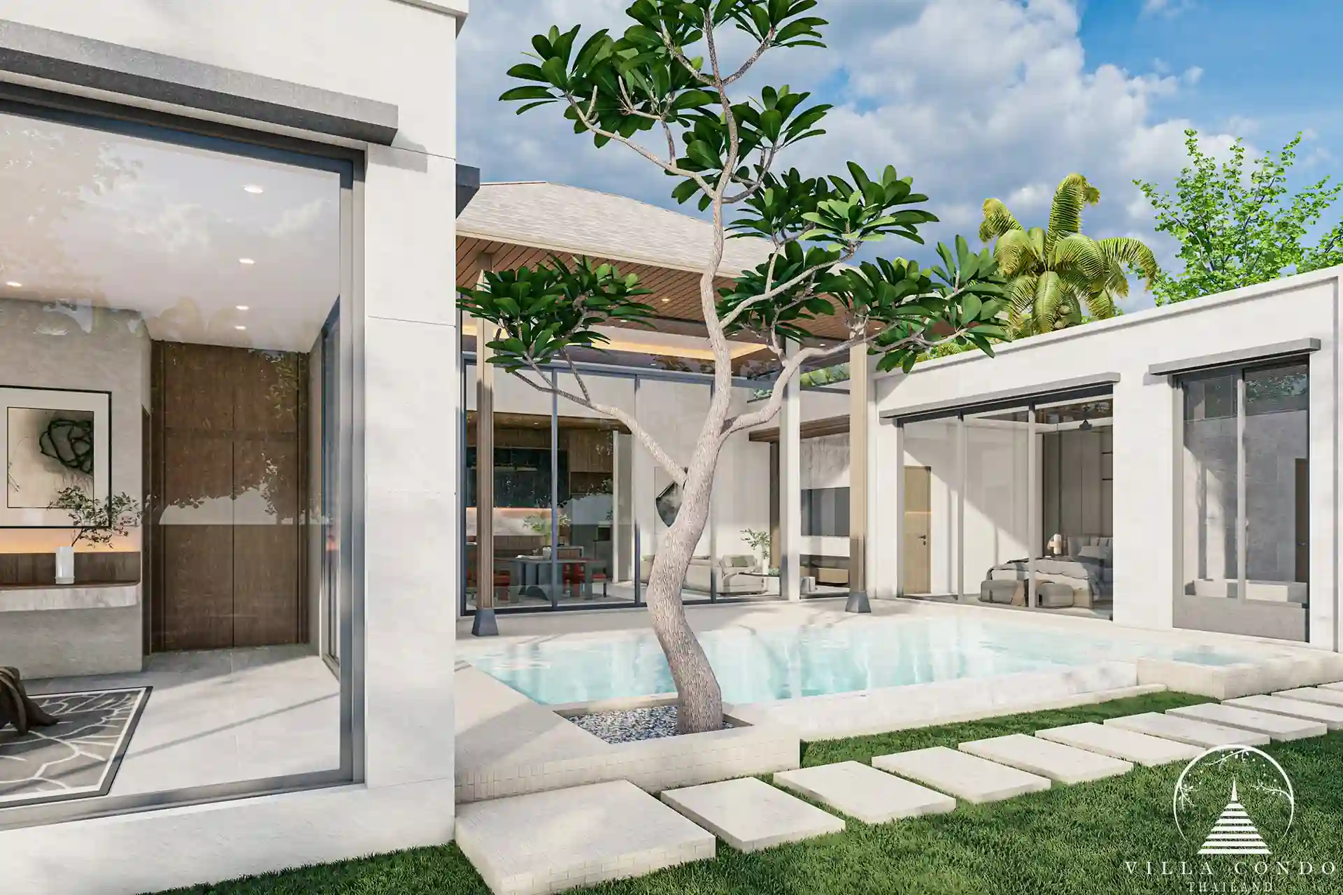 Manicured garden area in Mouana Grande Ko Kaeo villa