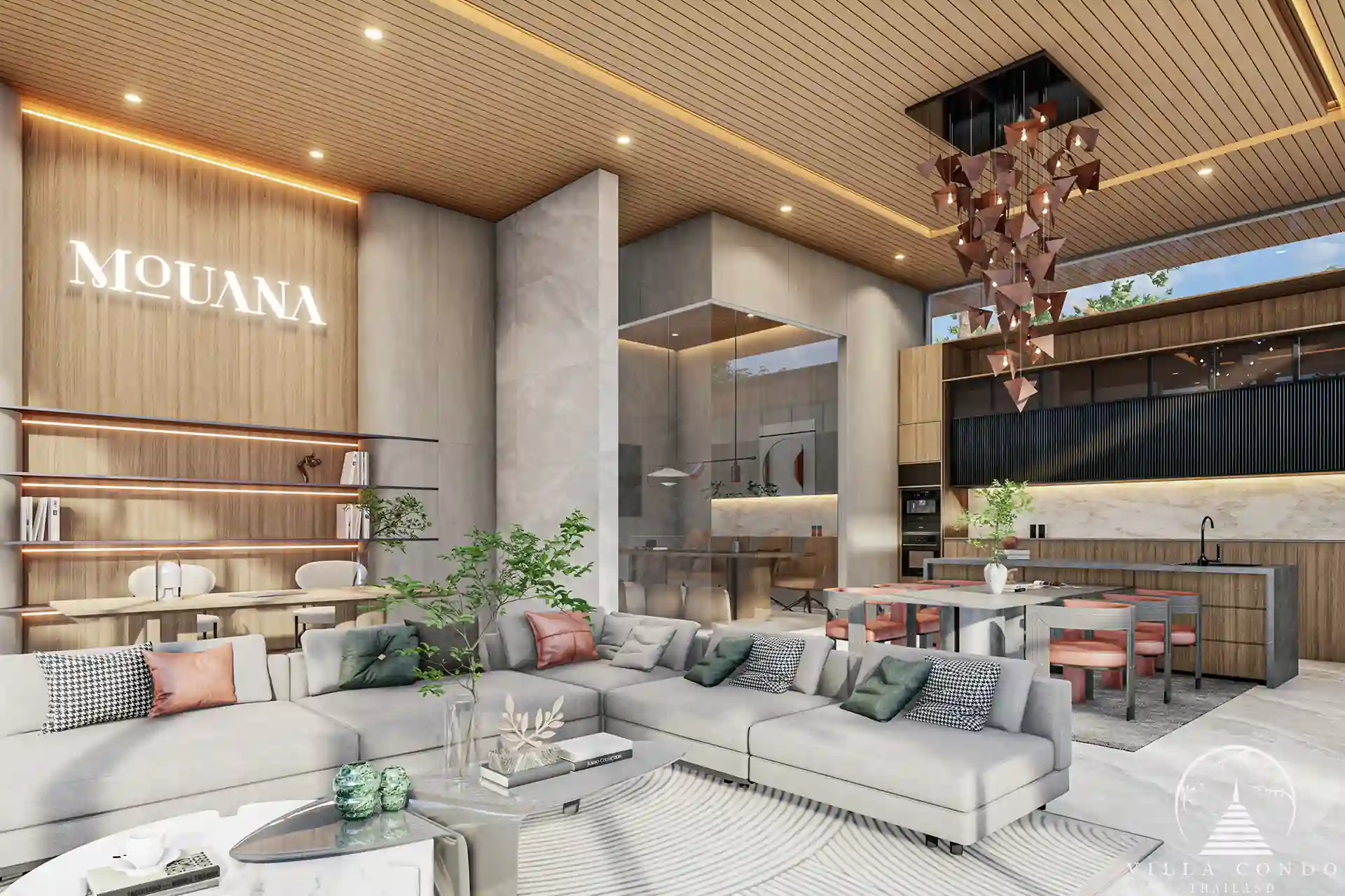 Open-plan living area in Mouana Grande Ko Kaeo villa