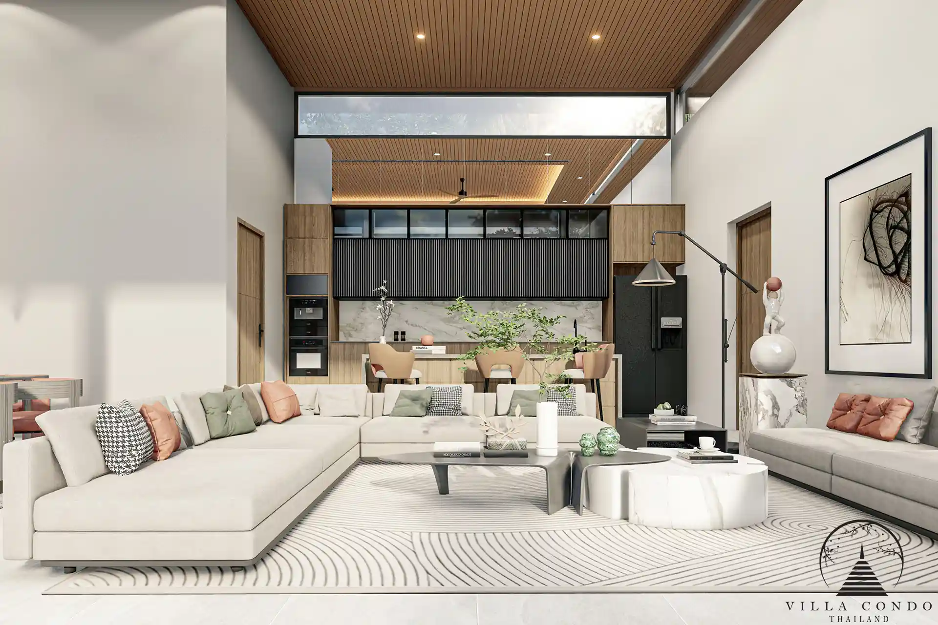 Stylish living area in Mouana Serenity Cherngtalay.