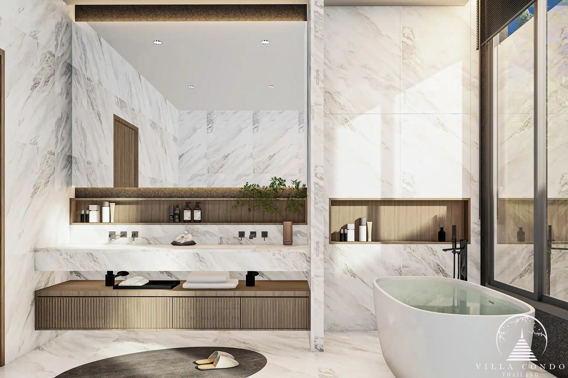 Elegant master bathroom at Mouana Serenity Cherngtalay.