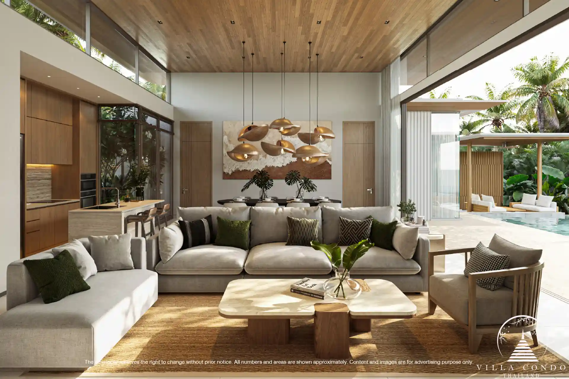 Luxurious living area in Naturale Cherng Talay