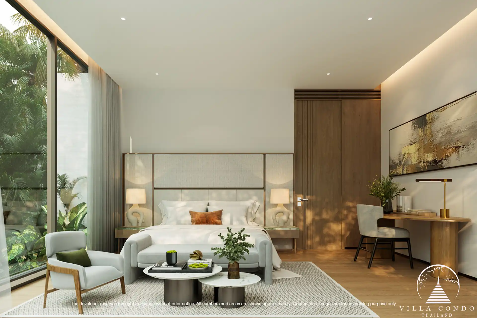 Luxurious master bedroom in Naturale Cherng Talay