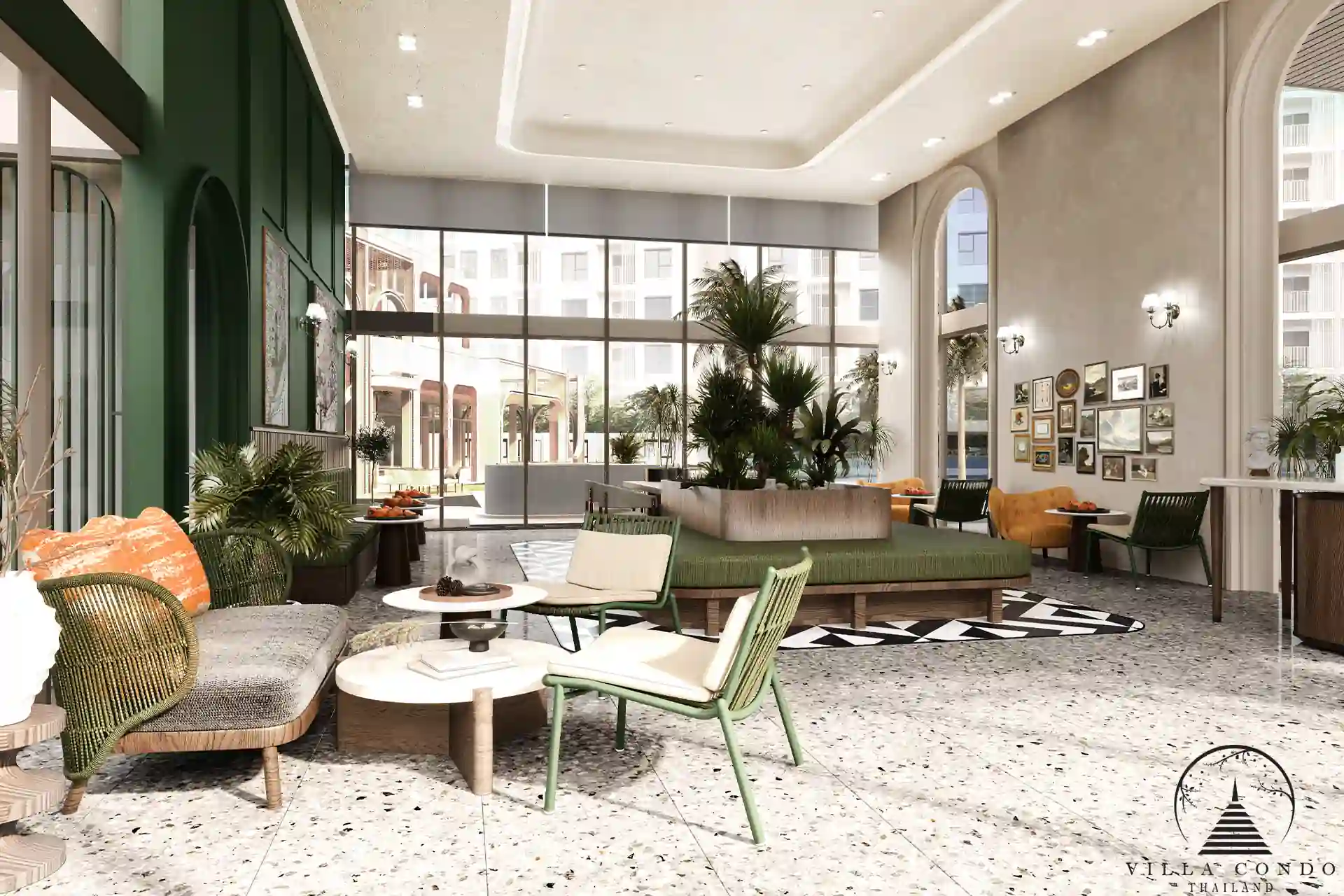 Elegant lobby at Origin Kathu Patong Condominium in Phuket