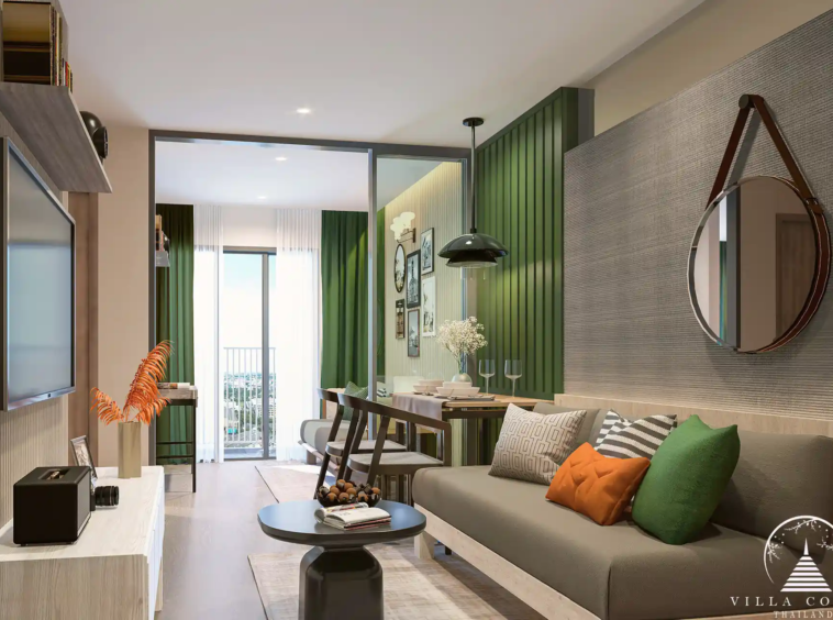 Spacious living area in a unit at Origin Kathu Patong Condominium in Phuket