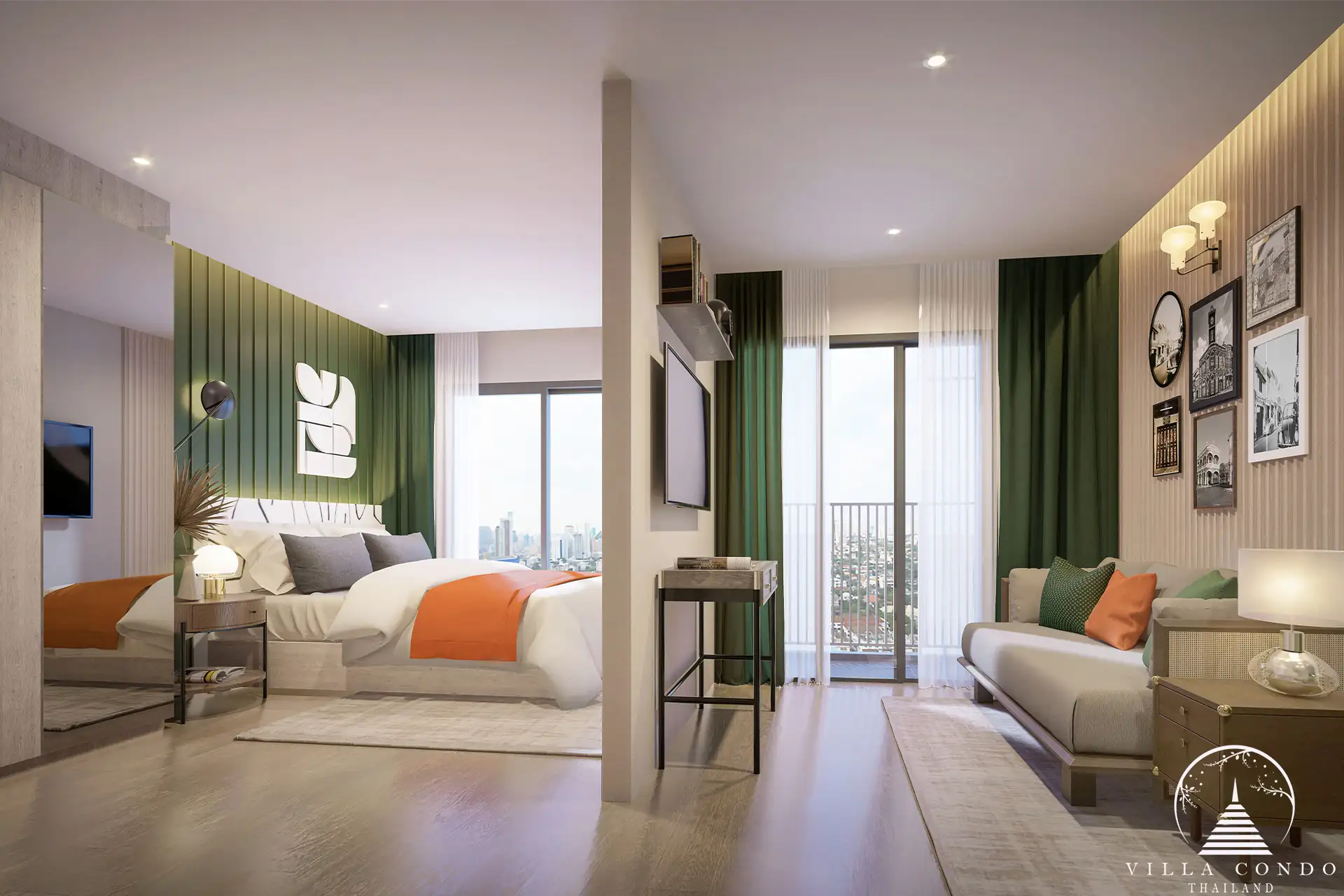 Spacious living area in a unit at Origin Kathu Patong Condominium in Phuket