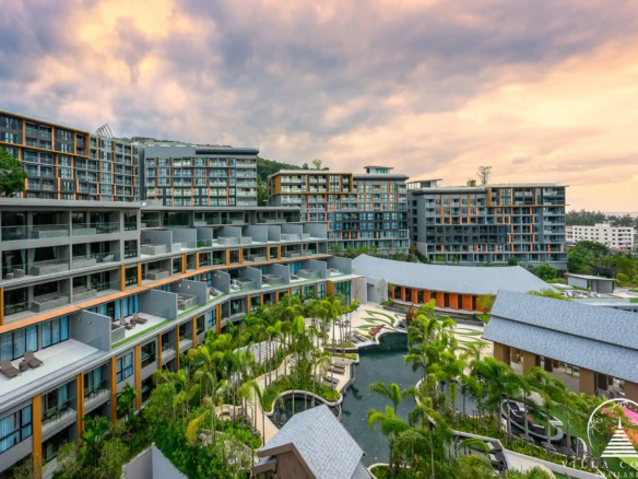 Private outdoor area with swimming pool at Panora Sea View Condominium.