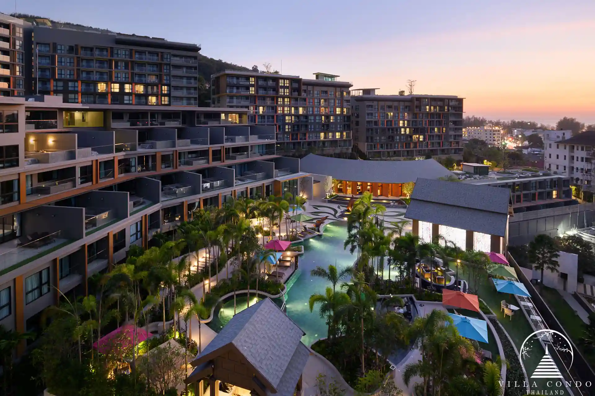 Night view of Panora Sea View Condominium.