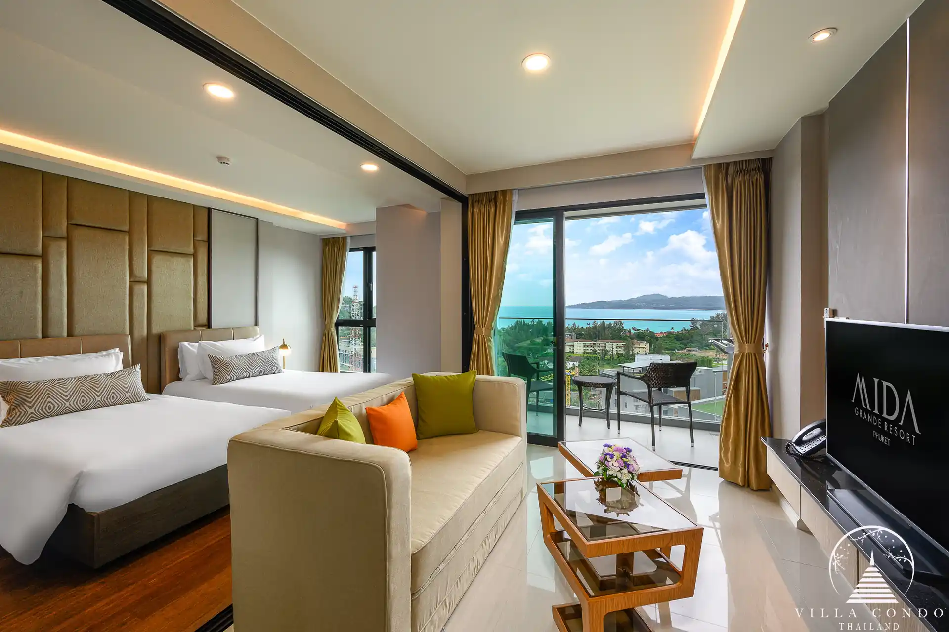 Living area with panoramic sea views at Panora Sea View Condominium.