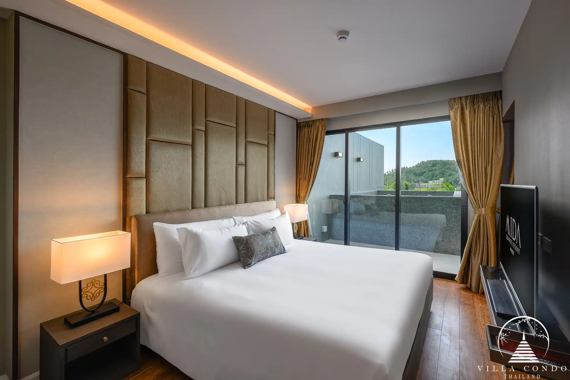 Spacious bedroom with sea views at Panora Sea View Condominium.