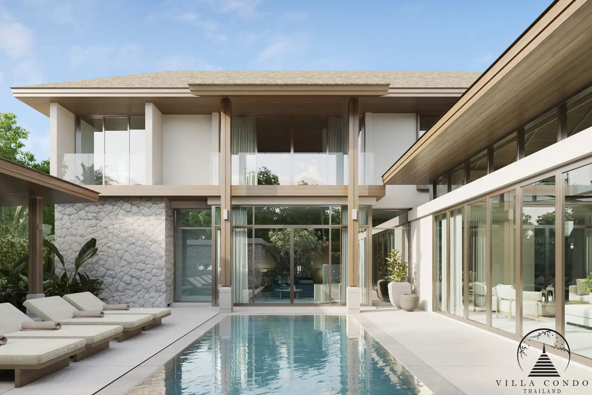 Private swimming pool at a QAV Residence villa.