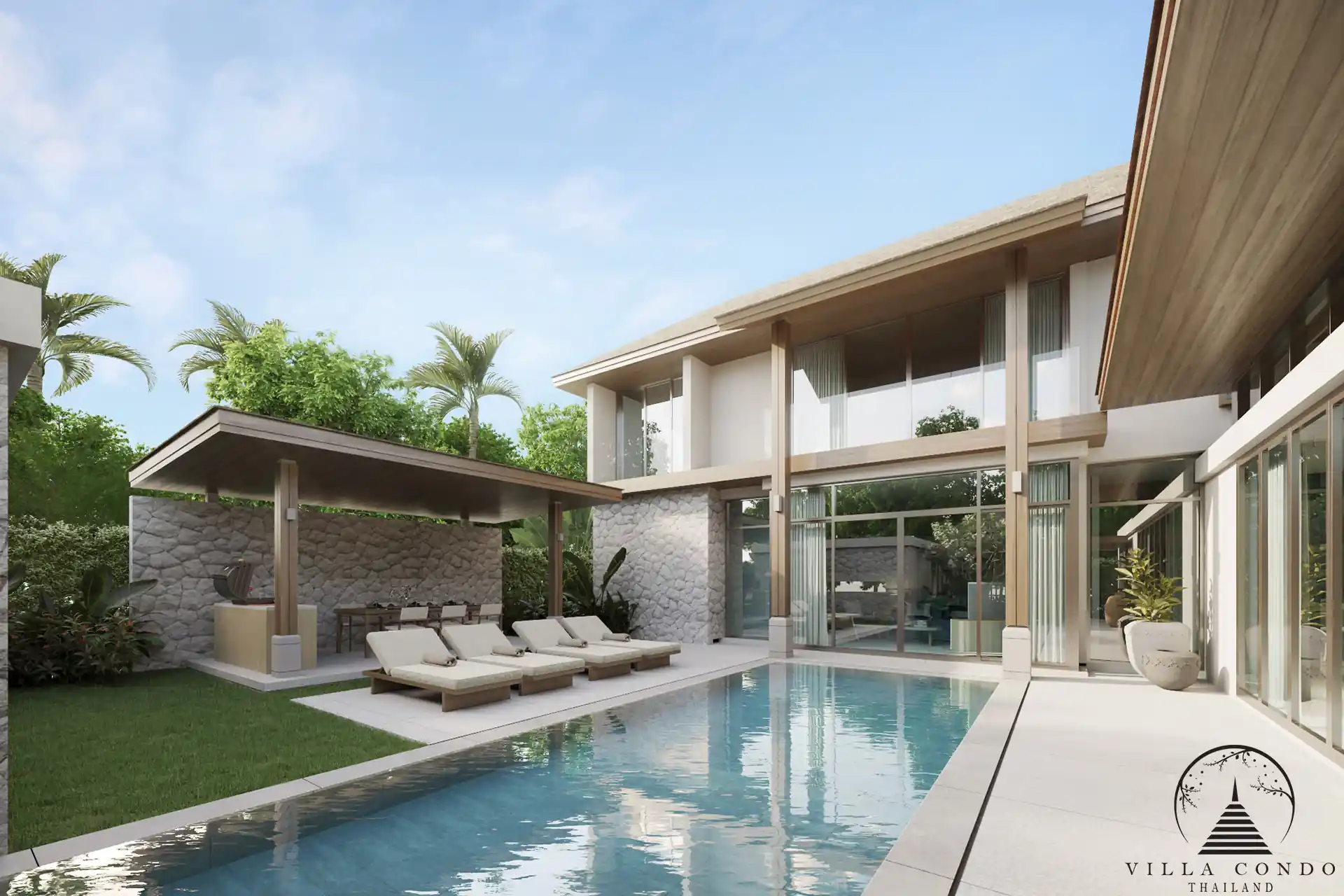 The outdoor area at QAV Residence with a sala for relaxation and dining.