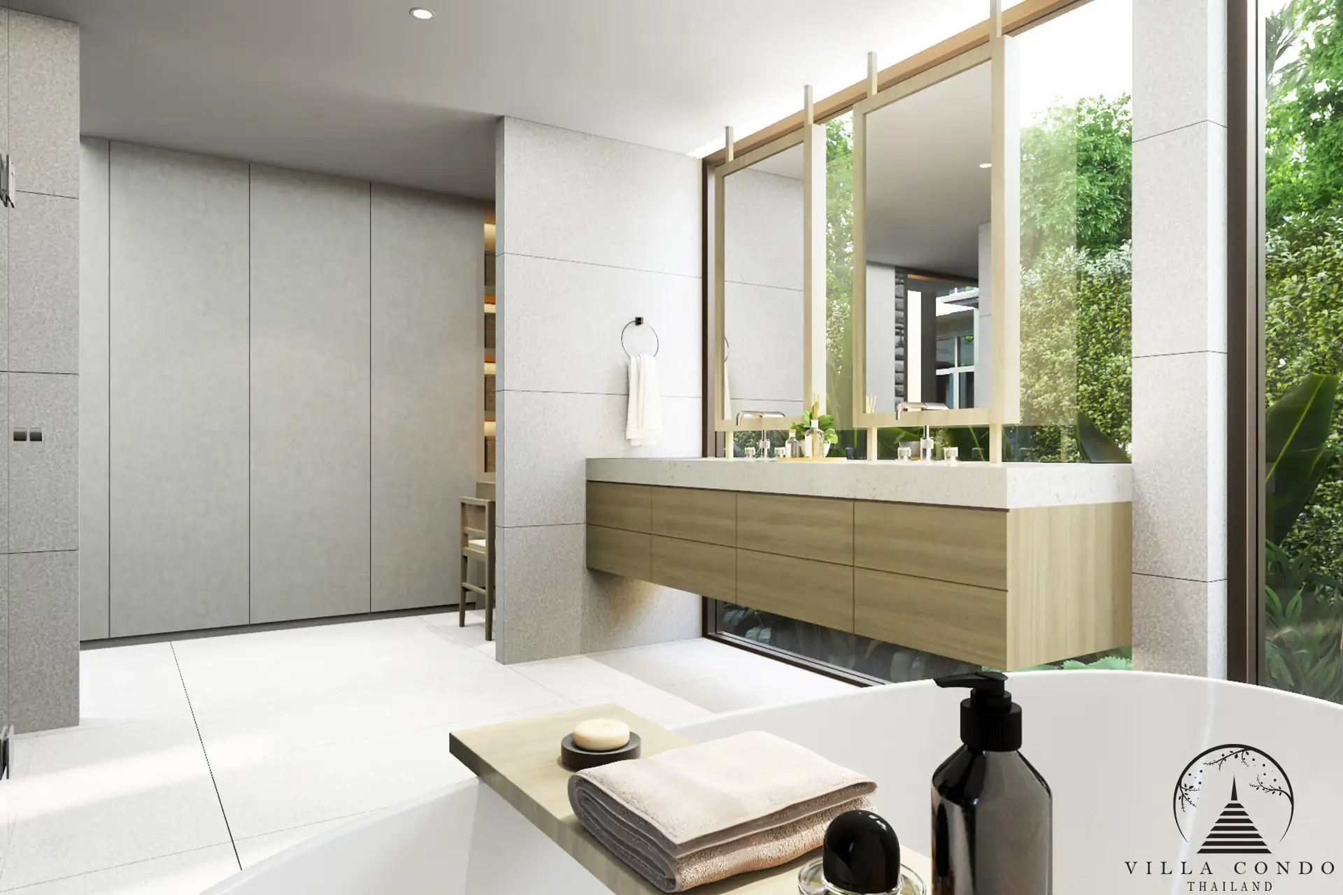 Modern bathroom in QAV Residence with high-end fixtures.