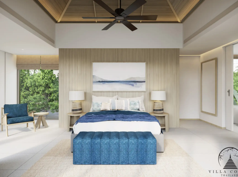 A luxurious bedroom in QAV Residence with modern furnishings.