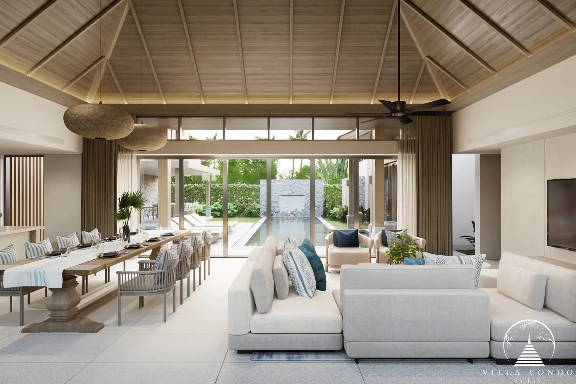 Interior of a QAV Residence villa with luxurious furnishings.