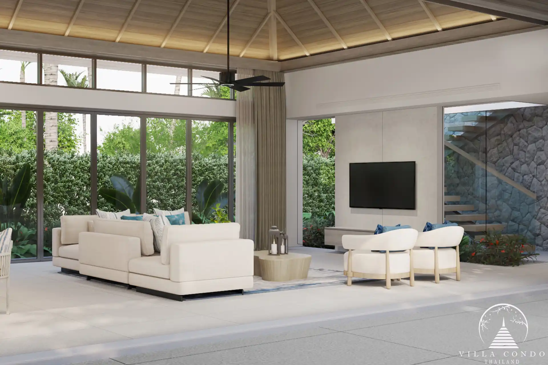 Interior of a QAV Residence villa with luxurious furnishings.