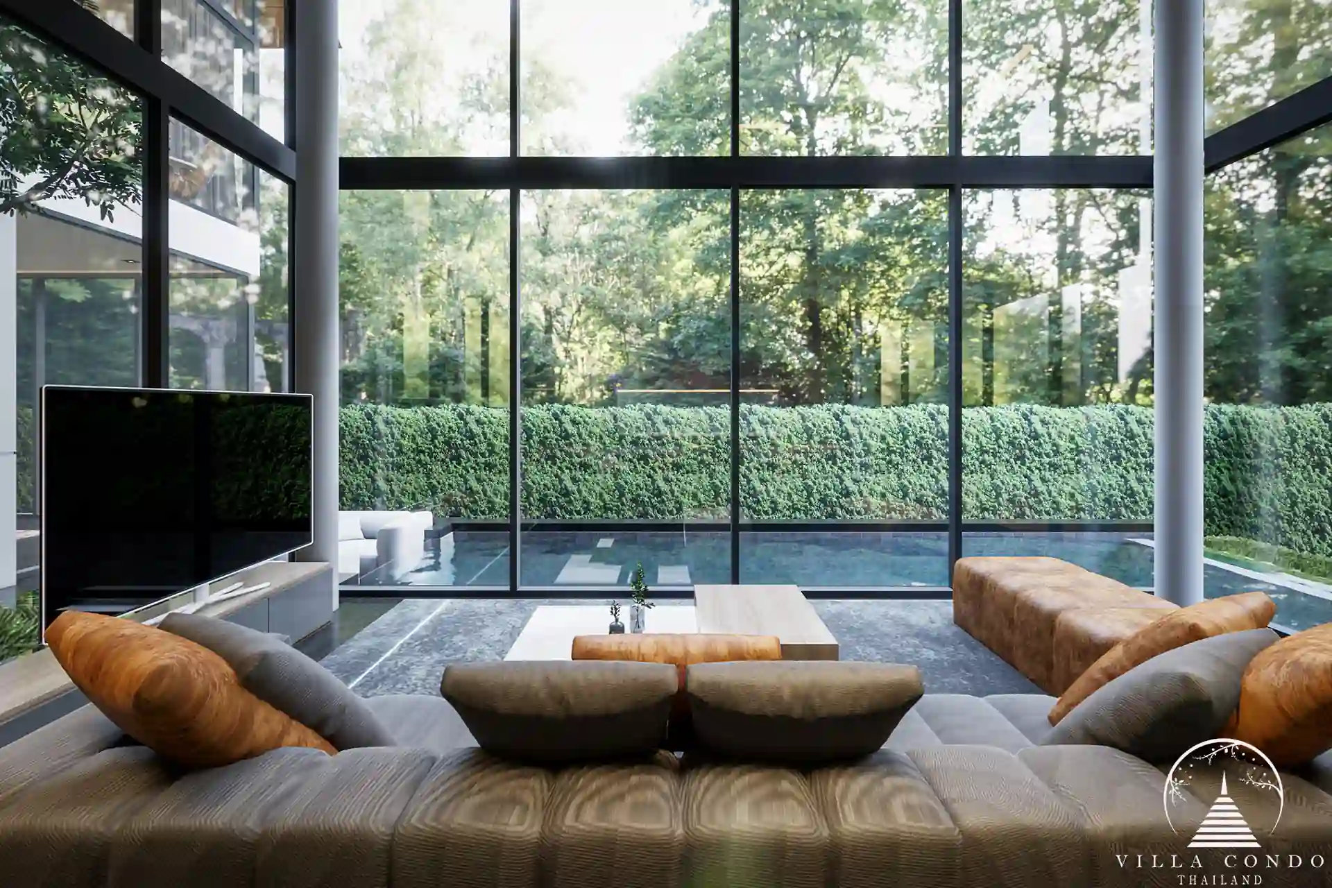 Rainpalm Villas Living Area Open-plan living area with natural light and modern furnishings.