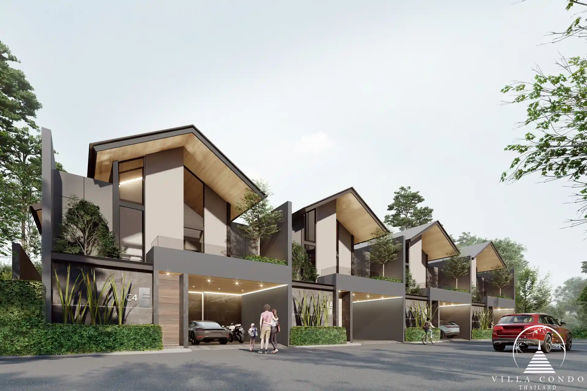 Rainpalm Villas Exterior Modern tropical villa exterior with private pool and garden.