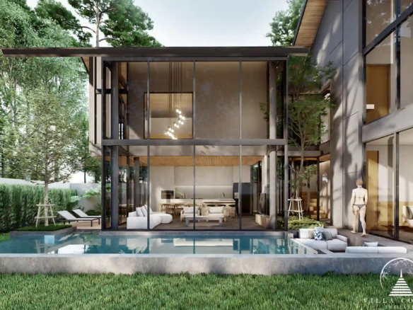 Rainpalm Villas Private pool surrounded by tropical garden.