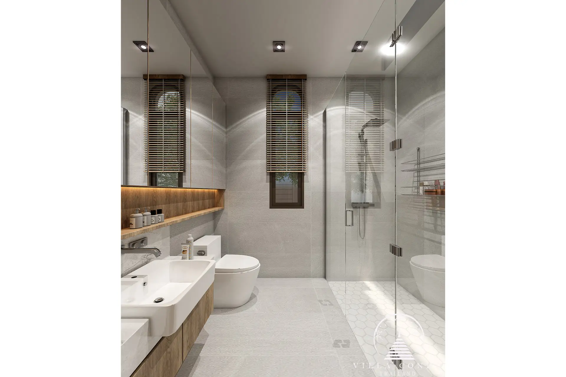Luxurious bathroom in Rungtiva Luxury Villas.