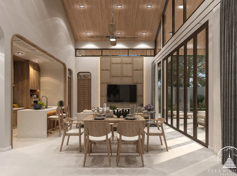 Stylish dining area at Rungtiva Luxury Villas.