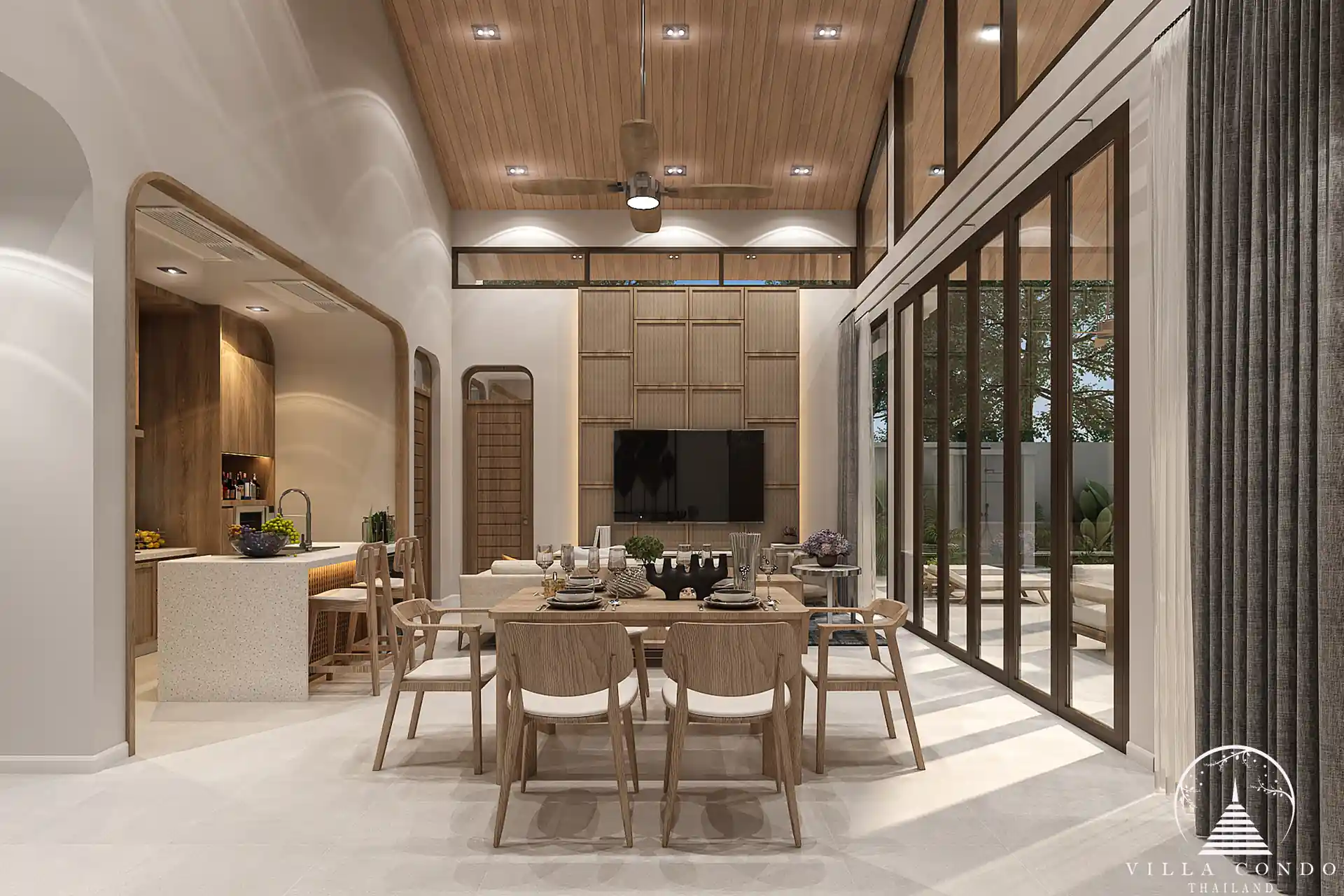 Stylish dining area at Rungtiva Luxury Villas.