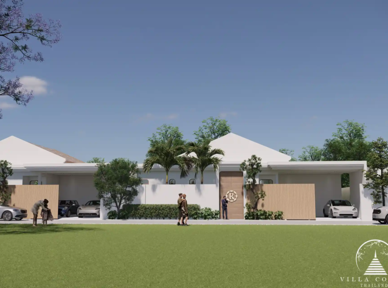 Lush garden area at Rungtiva Luxury Villas.