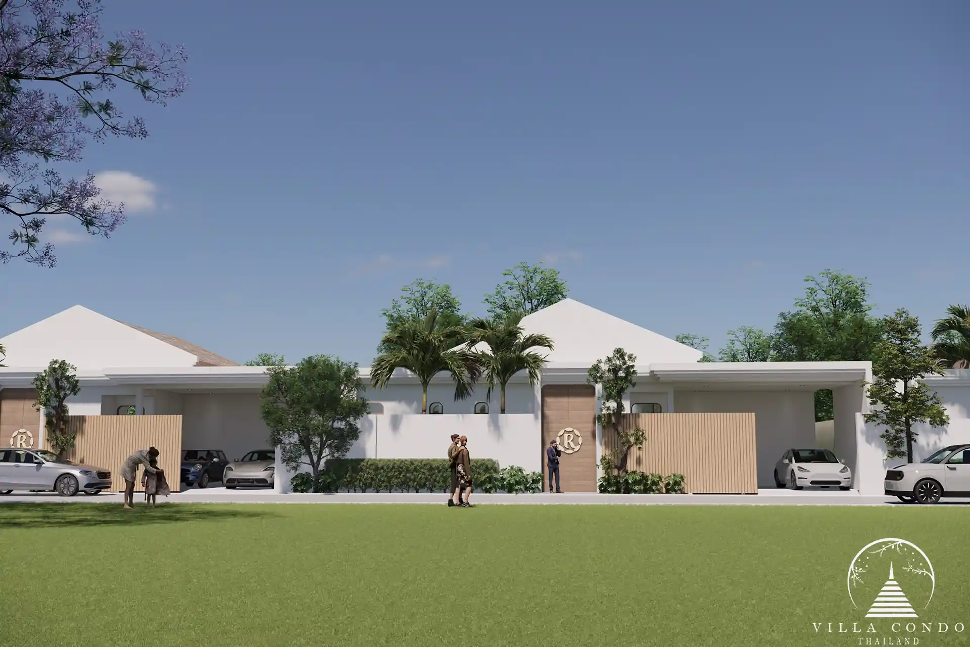 Lush garden area at Rungtiva Luxury Villas.