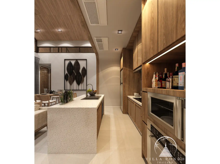 Modern kitchen in Rungtiva Luxury Villas.