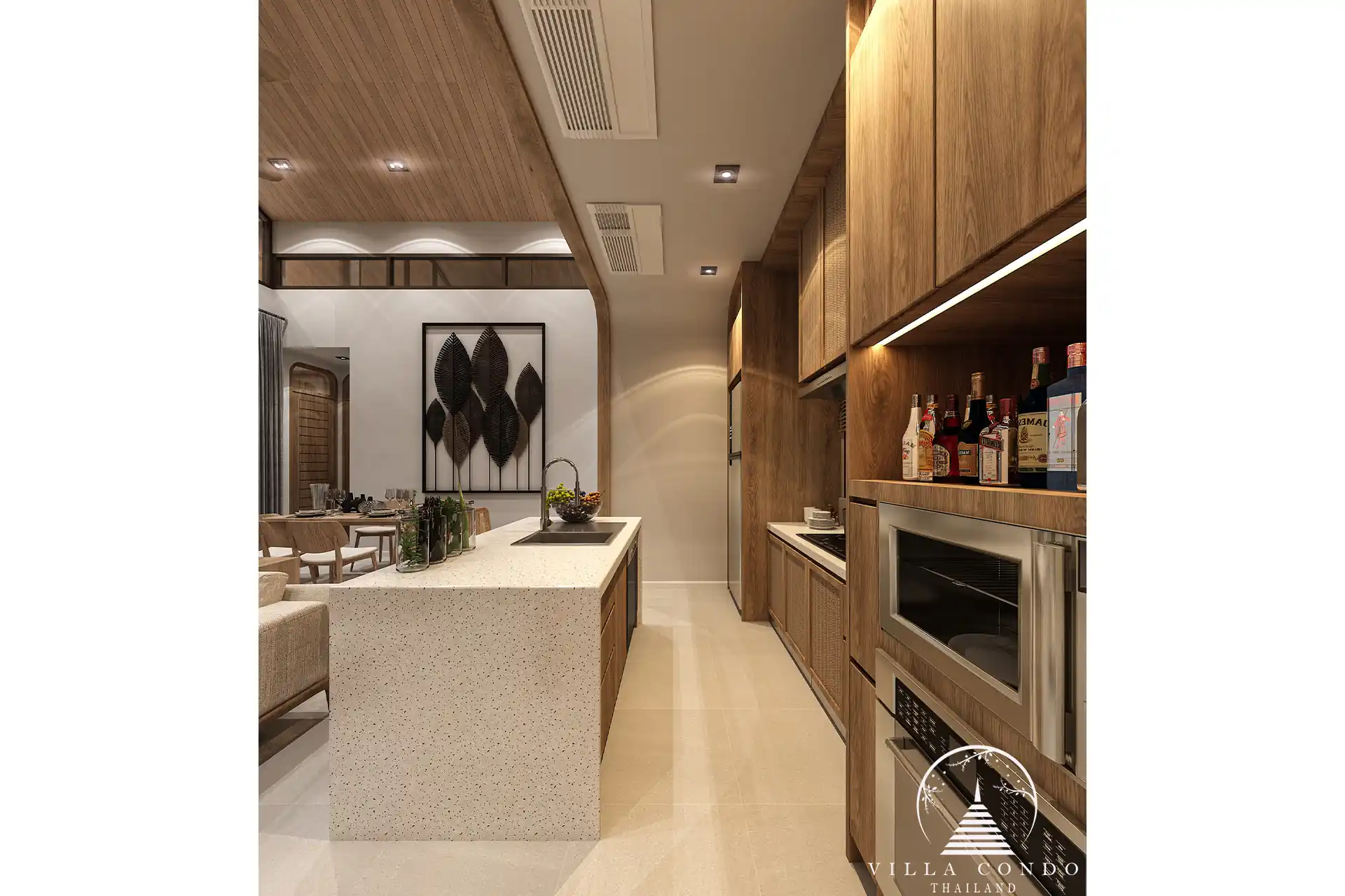 Modern kitchen in Rungtiva Luxury Villas.