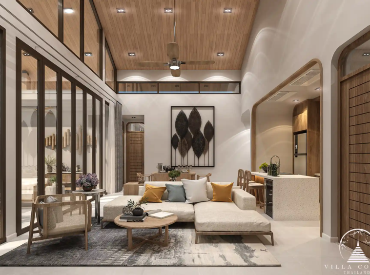 Stylish living area in Rungtiva Luxury Villas.
