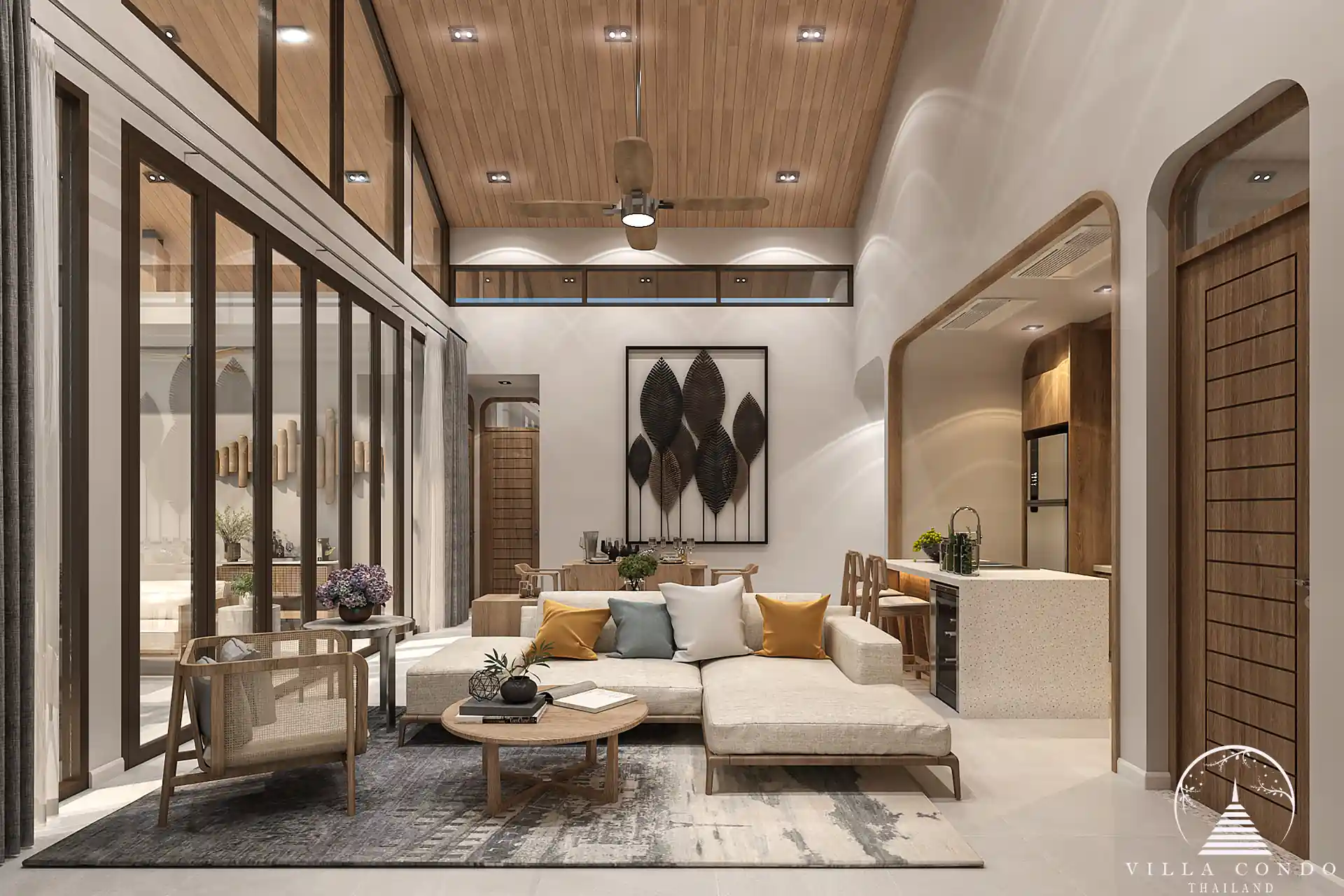 Stylish living area in Rungtiva Luxury Villas.
