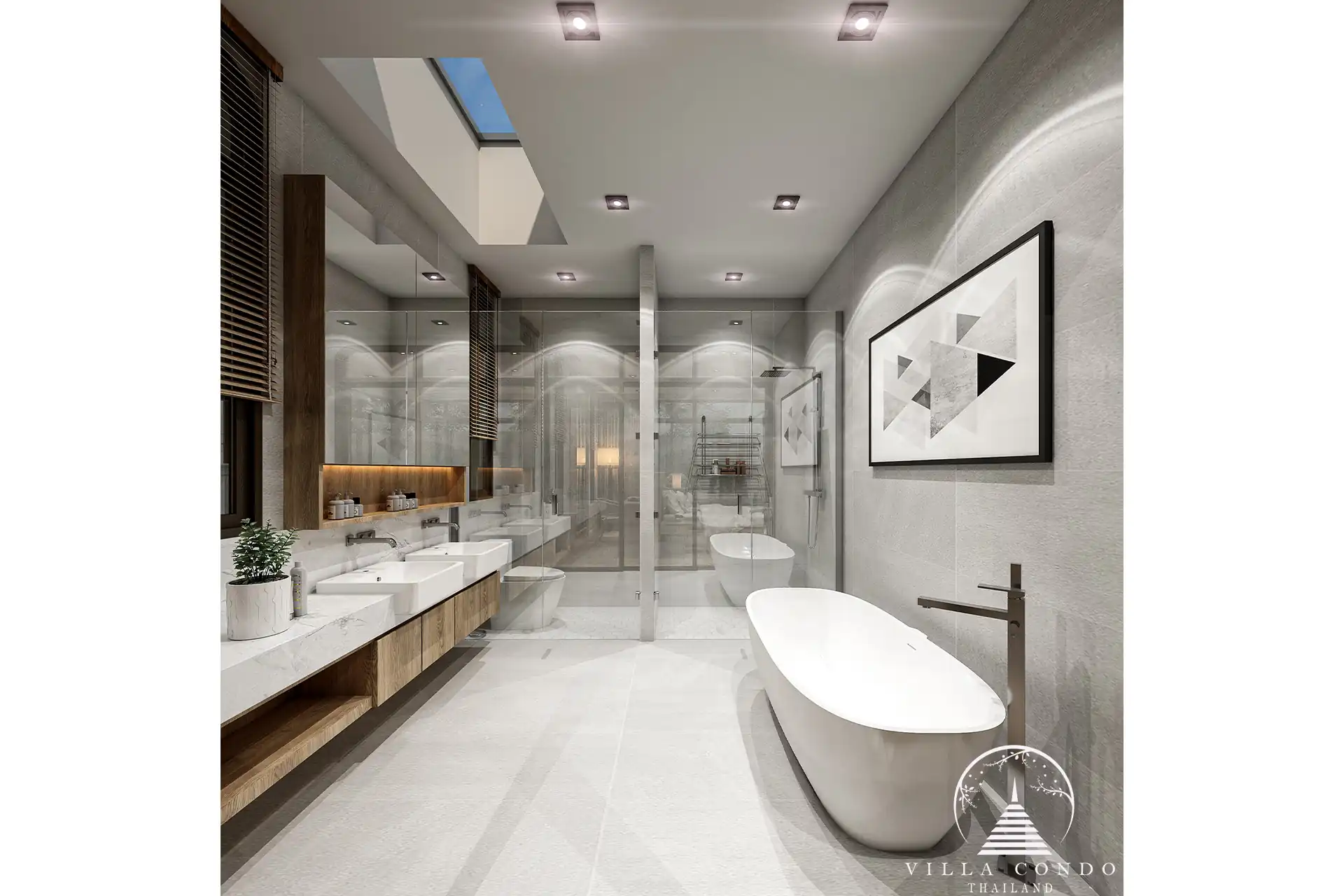Elegant master bathroom at Rungtiva Luxury Villas.