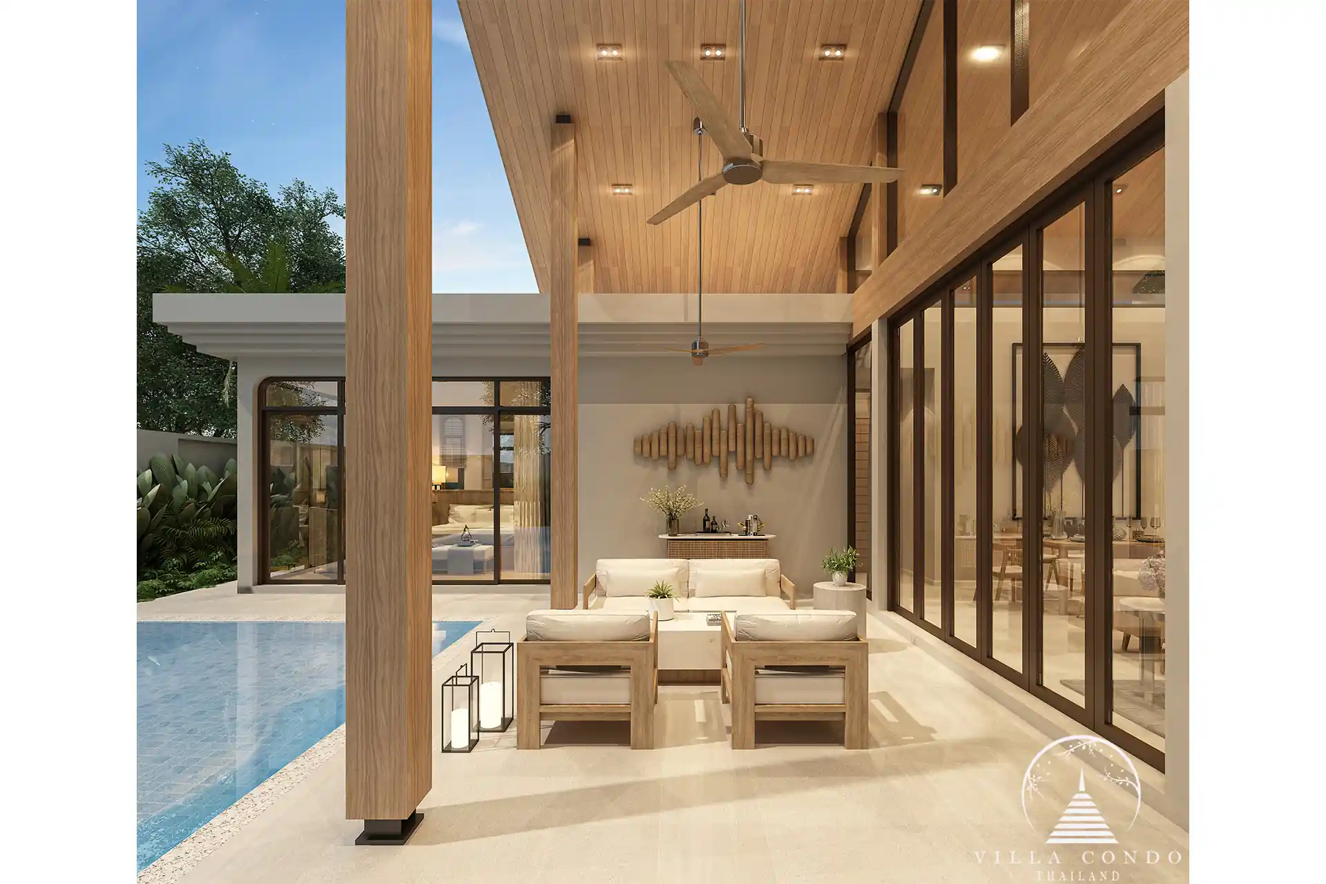 Tranquil outdoor area at Rungtiva Luxury Villas.
