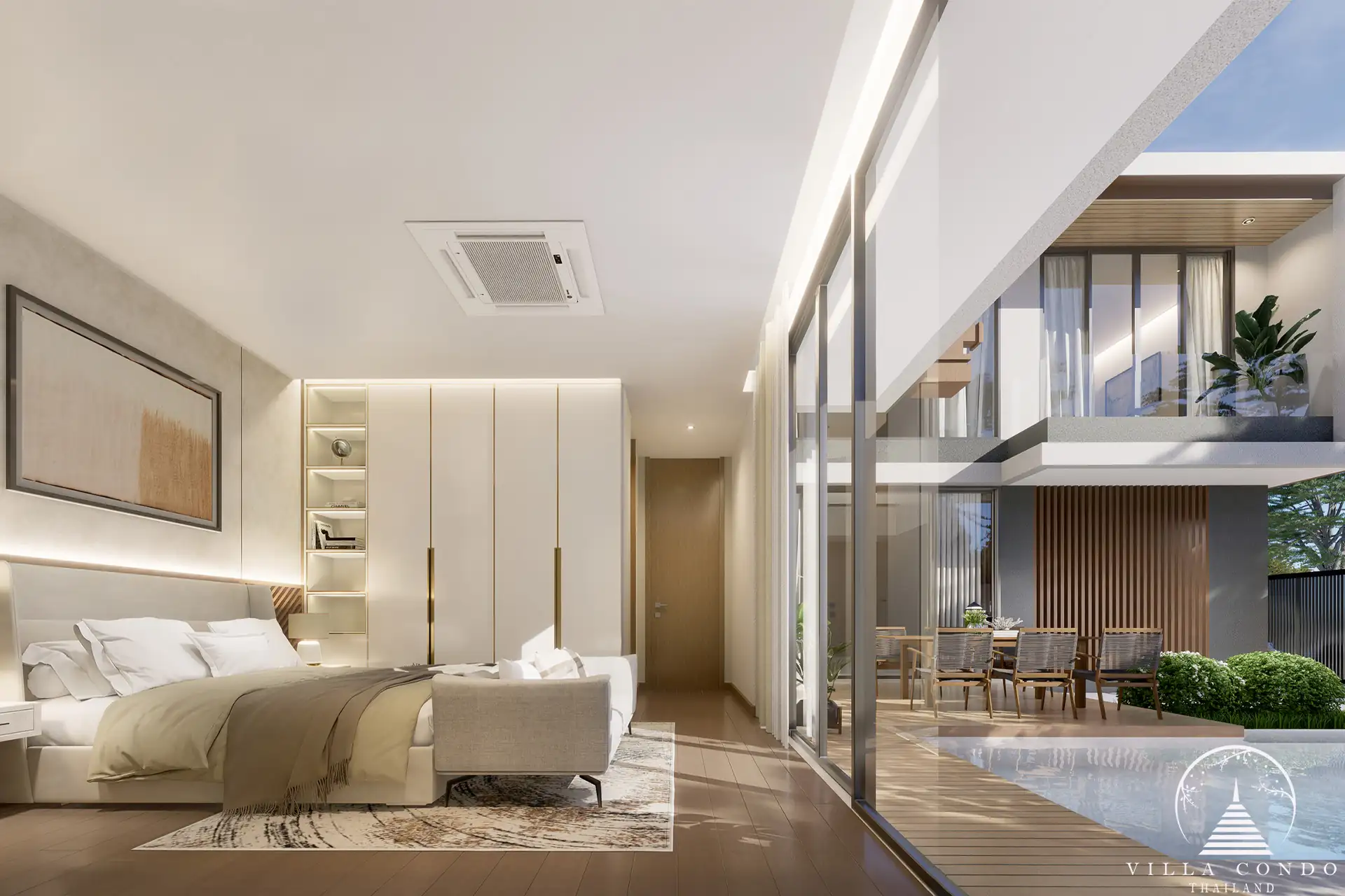 Bedroom in Serene Raya Villas.