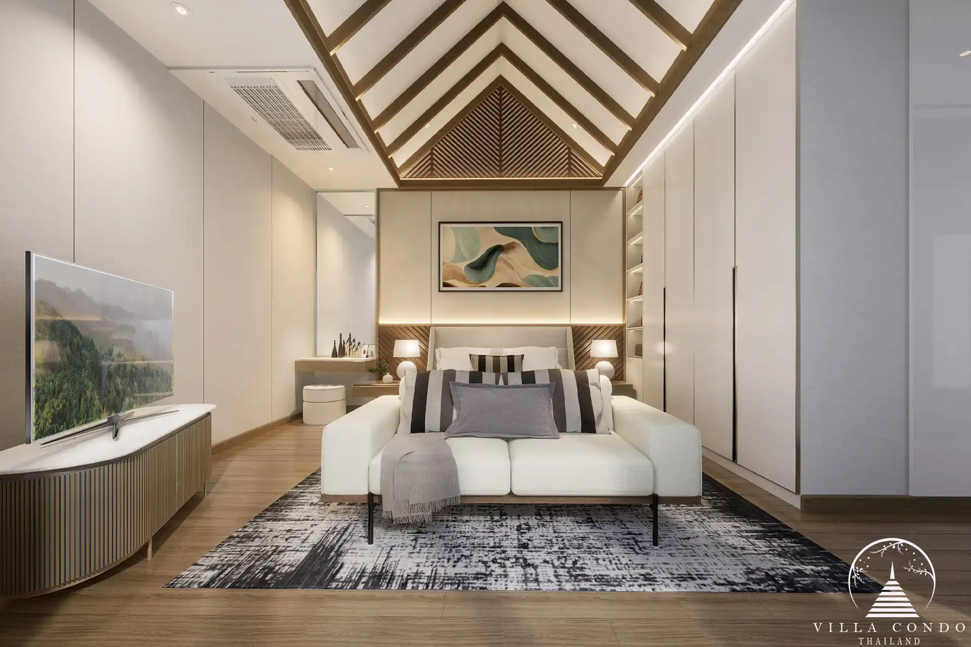 Bedroom in Serene Raya Villas.
