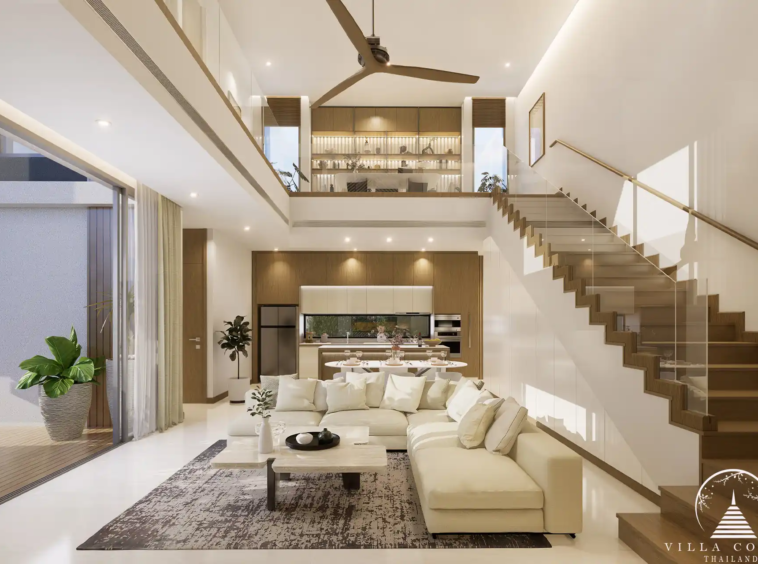 Living area in Serene Raya Villas.