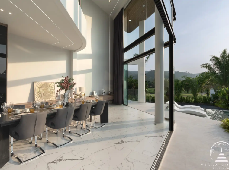Elegant dining area in The PRIVA Golf Course Villa.