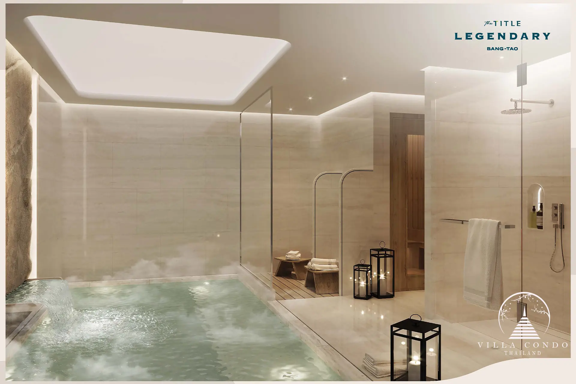 Relaxing jacuzzi room with soothing ambiance.