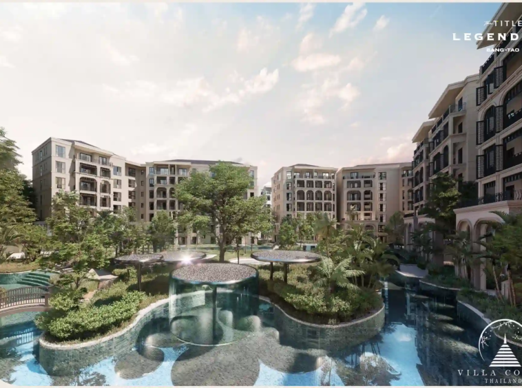 Title Legendary Bangtao Beautifully landscaped outdoor area with seating.