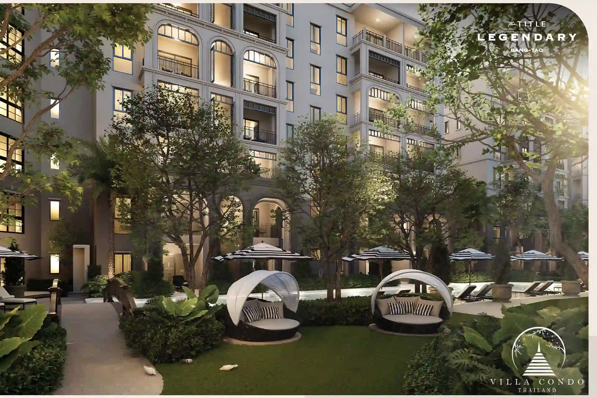 Lush garden area with beautifully landscaped greenery.